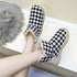New Fashion Chessboard Plush Thickened Bottom Snow Boots